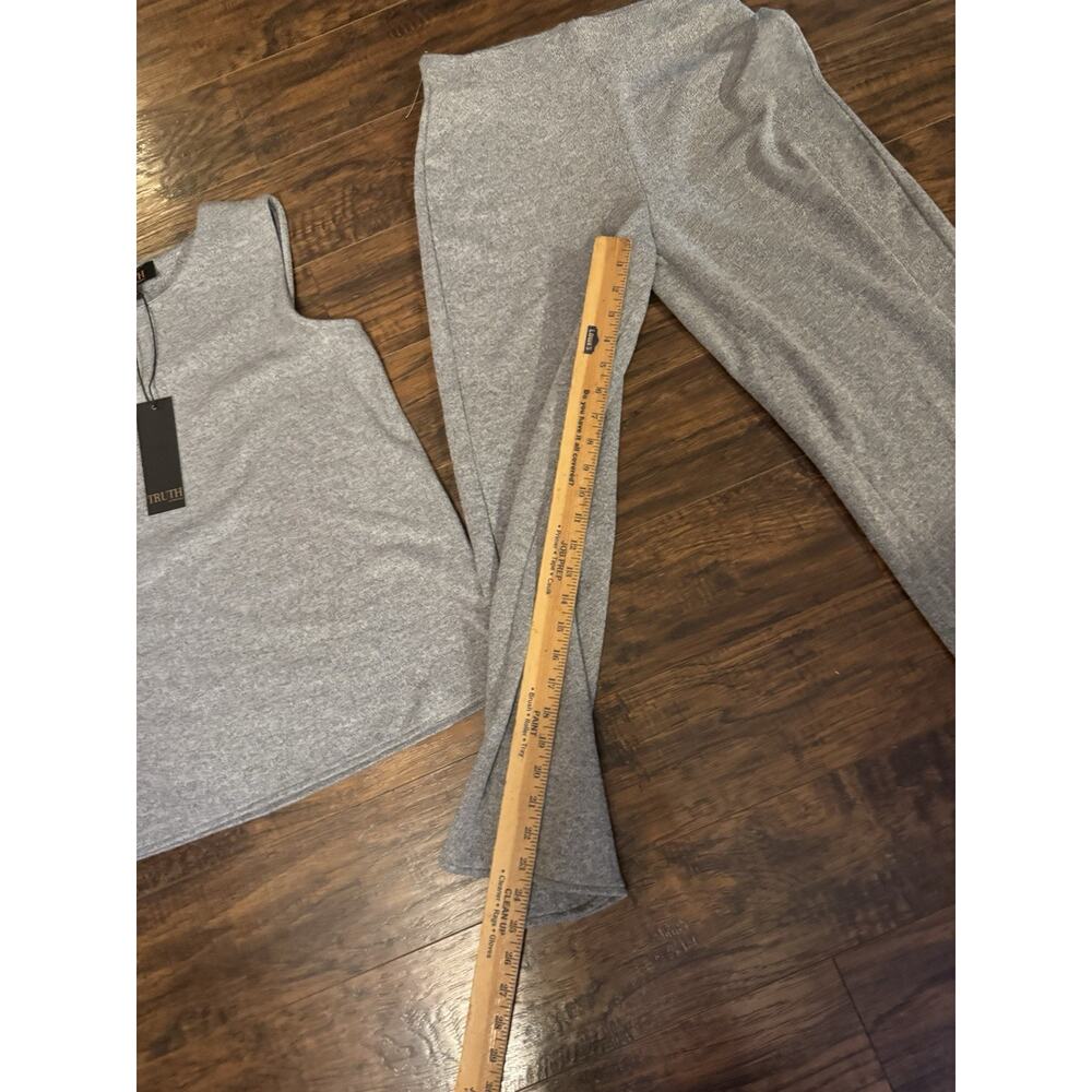 Truth by Republic Women Heather Grey 2 Piece Knit Set Wide Pants Sz:s - Picture 6 of 8